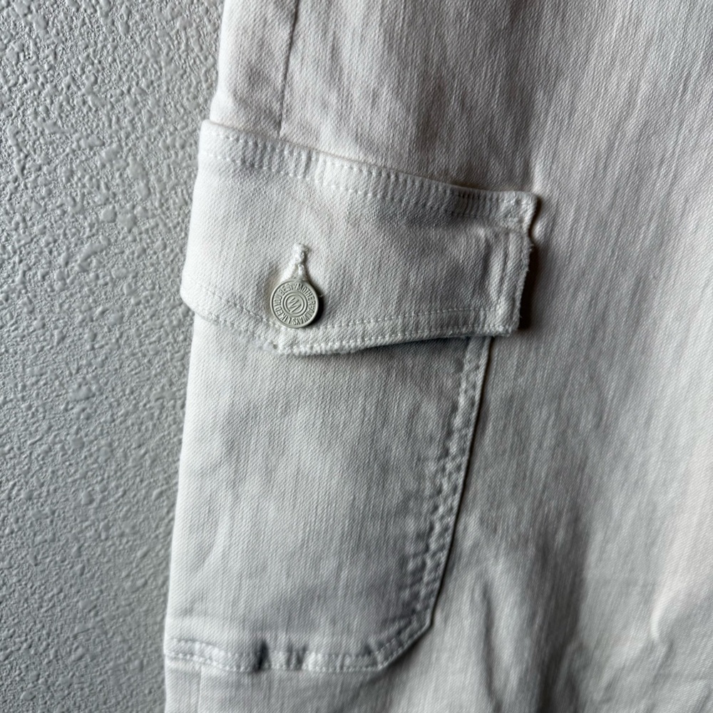 MOTHER The Undercover Cargo Sneak Wide Leg Jeans Cream Puffs Denim Women’s 28 - Picture 7 of 16
